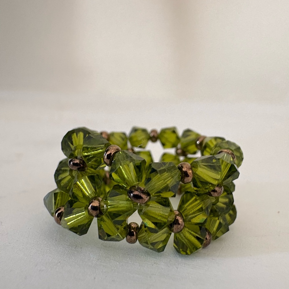 Peridot Beaded Eternity Women's Ring